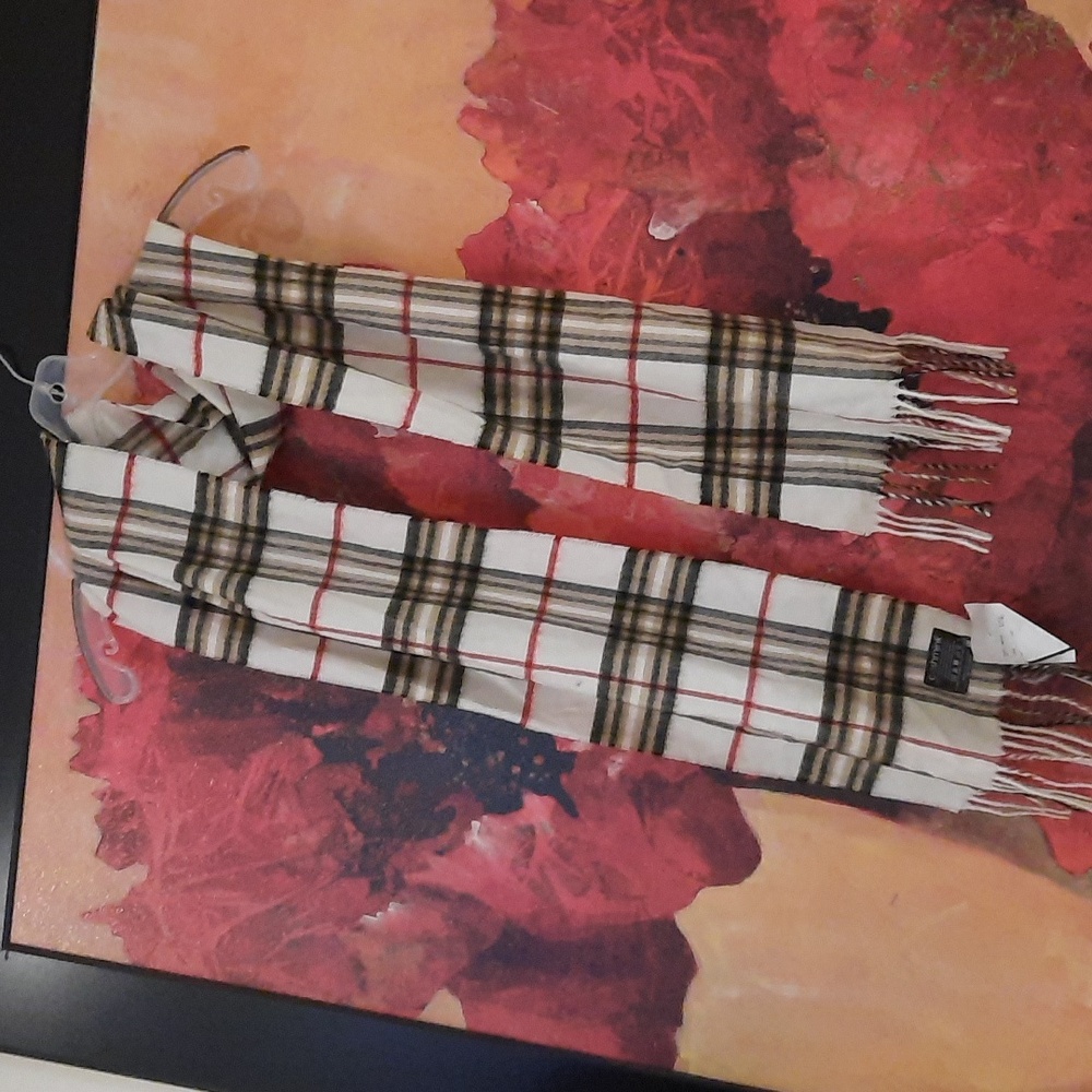 NWT Designer Inspired Plaid CREME Scarf Cashmere Feel CASHMINK Beautiful Gift🎁